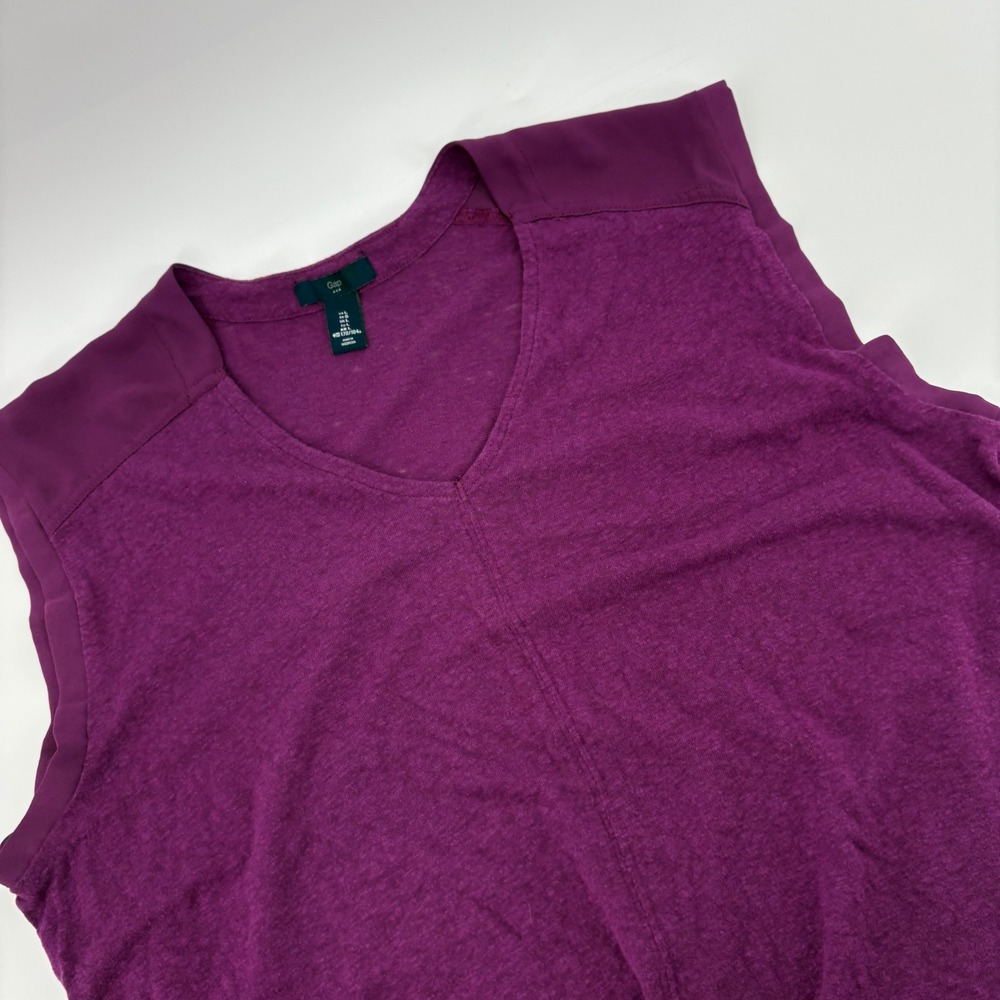 GAP Women's‎ Purple V-Neck Sleeveless Tank Top Size L